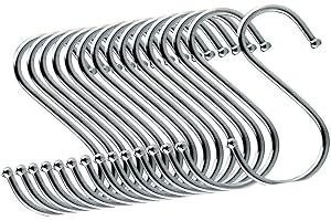 BBly S Hook 10 Pack Premium Stainless Steel Metal 9cm S Hooks Kitchen Pot Pan Hanger M Size S Hooks 3.5inch 10 Pack