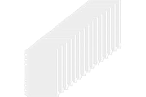 HAUTOCO 15PCS A5 Zipper Binder Punched Pockets, 6-Holes Clear Plastic Wallet Loose Leaf Bags Budget Binder Planner Insert for Cash Envelopes Bills Document Document Organizer