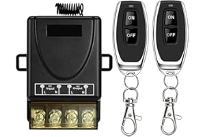 DieseRC 433MHz Interruptor de control remoto inalámbrico Control de radio AC 220V 230V 240V 110V 30A Controlador de relé con 2 transmisores, para bomba de luz, sistemas de seguridad