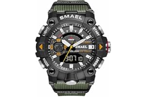 SMAEL Men's Digital Sports Watch Military Outdoor Waterproof Chronograph Watches Big Wrist with Alarm Date Multifunction LED Stopwatch