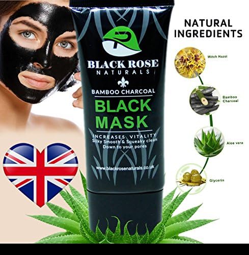 BLACK ROSE NATURALS Activated Bamboo Charcoal Peel Off Face Black Mask With AloeVera. For Blackhead, Whitehead, Pore, Acne Removal Deep Facial Cleansing Oil Control Moisturising Face Mask.