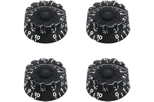 PATIKIL Zigrinato Metrico Velocità Volume Controllo Quadrante Manopole 6mm per LP Stile Elettrico Chitarra Basso Musicale Strumento Parte Sostituzione Nero 4pz