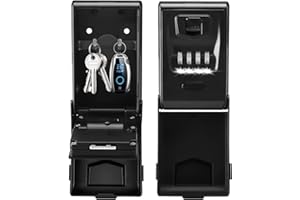 ‎IPALAMILA iPalamila Schlüsseltresor mit Zahlencode, Groß 4 Stellig Schlüsselsafe mit Code Beleuchteten, Wasserdicht Rostfrei Schlüsseltresor Außen, für Zuhause, Büro, Schule, Garage und Mehr (Schwarz1)