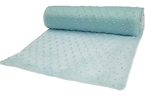 ORIENT FASHION Tessuto di Organza con pois ricamati 50 x 150 cm (Azzurro)