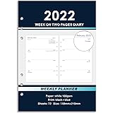 Amazon Brand - Eono 2022 Diary Refill A5 Size, Week to View Diary, Week on Two Pages 148 x 210 mm Monday Start 2022 Diary, Ja