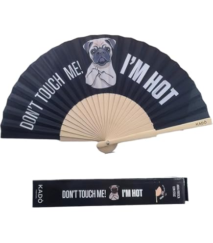 Éventail Pliant "I'm Hot" (F*cking Hot) - En Bambou Et Textile, Message Humoristique En Anglais - Pour L'été, Plage, Festivals, Cadeau Décalé
