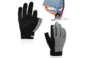 2XK-NOV 1 par de Guantes de Vela, Alta Resistencia al Desgaste, Guantes de Remo 3/4 Dedo, para Yate, Kayak, Pesca, Hombre y Mujer (Mida la Circunferencia de la Palma Antes de ordenar)