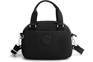 FORRICA Womens Handbag Casual Shoulder Bags Waterproof Oxford Cloth Crossbody Bag Ladies Multiple Pockets Satchel Bag Handbags Black