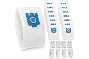 BLUEARKS 14 Stück Staubsaugerbeutel für Miele 3D Efficiency GN Staubsauger Classic C1 Complete C2 C3, S227, S600, S5000 und S8000 Serie Staubbeutel, Effizienz Beutel inkl 4 Abluftfilter & 4 Motorschutzfilter