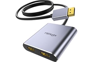 fairikabe Adattatore DisplayPort a doppio HDMI, splitter DisplayPort a HDMI 4K 60Hz per due schermi, display esteso, DP 1.2 to 2 display hdmi per scheda grafica portatile