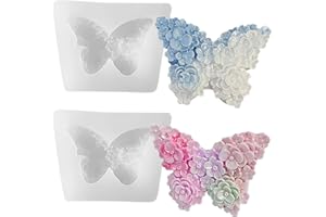 HEALIFE Silikonform Schmetterling, 2 Stück Silikonformen Gießformen, Gipsformen zum Gießen - Silikonformen für kreative Projekte (6.7x5x4.8cm)