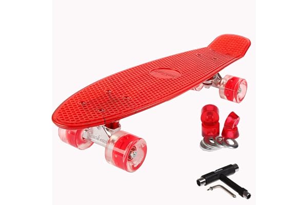 FunTomia Planche à roulettes Mini-Board Skateboard 57cm - avec roulements ABEC-11 - Style Retro Cruiser en Plastique