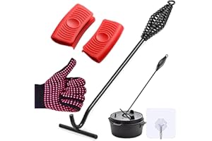 TOTONY Deckelheber Dutch Oven, 42CM Dutch Oven Deckelheber Griffhaken, Feuertopf Deckelheber, Haken Dutch Oven Zubehör für BBQ, Grill, Camping