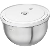 ZWILLING Fresh &amp; Save Bowls Vakumlu Saklama Kabı, L, 24 Santimetre, Paslanmaz &Ccedil;elik, Metalik Gri