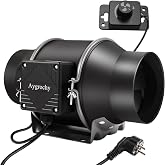 Aygrochy 150mm Adjustable Extraction Fan 688m&sup3;/h, Air Extractor Fan with Variable Speed Controller for Bathroom, Booster, Gro