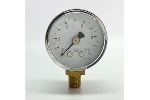 EMPEO by Messbo Manometer, 0-16 bar, 40mm, Standard G1/8, Rohrfedermanometer, Gehäuse aus Stahl