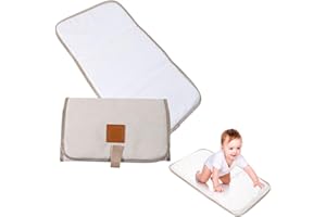 JISRKP Travel Changing Mat, Foldable Changing Mat for Baby, Waterproof Nylon and PEVA Material, Compact Folded Size 31 * 1 * 21 cm, Ideal for Baby Bed, Stroller, Travel, and Outdoor Use