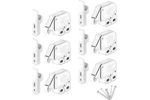 DOMICUBES 6 Stück Mini Federschnäpper, Federschnäpper Mini-Latch Druckverschluss, Möbel Schnäpper Türschnapper Latch Mit Schrauben Automatische Federverriegelung Für Küchenschrank, Kleiderschrank, Fenstern