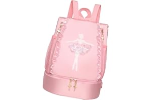 Amagogo Ballet Bag Dance Shoe Bag with Lace Gymnastics Bag Ballerina Bag Daypack Ballet Dance Bags for Girls Dance Bag for Ballet Clothes for Travel Gift Fitness