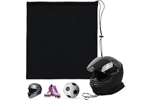 BREMOROU Helmet Bag Welding Motorcycle Hood Bag With Drawstring Locking Protection Storage Bag Large Capacity, Lightweight, Drawstring Locking For Motorcycle Welding Hockey Football Bike Helmets (Black)