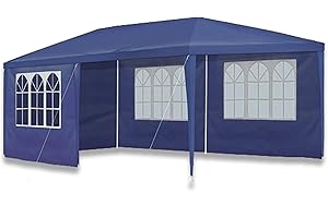 MAXXGARDEN Maxx Marquee 3x6m - UV 50plus - Hydrofuge - 18m² - Pavillon, Tente, Chapiteau, Tonnelle Festival - 6 Parois Enroulables - 18 Fenêtres - Bleu - Sélection Couleurs