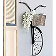 HANDICRAFT STUDIO TREND & QUALITY Wrought Iron Cycle Wall Hanging For Books, Decorative Floral - (Black, Medium) 76.2L x 53.3W Centimeters ,Metal