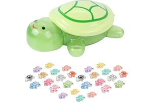 TUBAWD 22 Pcs Resin Turtles, Resin Animals, Mini Turtles Ocean-Themed Decor Set with 2 Large Storage+20 Sparkling for Aquariums, Fairy Gardens & Home Decoration (31pcs)