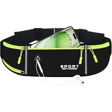 LIVACASA Bauchtasche Für Sport & Laufen – Mit Kopfhörerausgang & Reflexband, Wasserabweisend