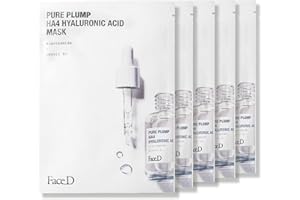 FACED Face D - Maschera Viso Pure Plump Idratante con Acido Ialuronico e Provitamina B5, 5 unità