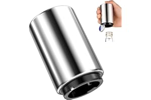 Rseuphiee Automatic Bottle Opener, Stainless Steel Bottle Opener Beer Opener, Bottle Opener with Magnet, Push Up Beer Bottle Opener for Opening Bottle Cap Bottles for Home, Pub, Outdoor, Camping