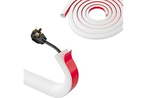 Holtrae Canalina Passacavi Adesiva Bianca 4M Fili Elettrici Parete Canalina Flessibile PVC Silicone Morbido Protezione Cavi Pavimento Esterni Resistente Alle Intemperie per Ufficio Casa Scuola