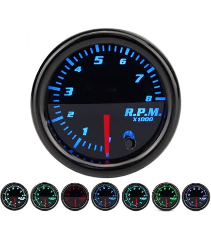 Tachymètre Voiture Universel 0-8000 Tr/min LED Bleu - Compte-Tours Avec Éclairage Cadran