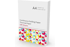 Odaro 210 x 297mm A4 Druckerpapier Thermo, Weißes A4 Papier - 100 Blatt, Kompatibel mit M08F, MT800, Q302, M832, MT800Q und anderen A4 Portable Drucker