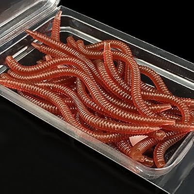 MilepetUK 20 pcs 10,2 cm Rouge souple en silicone WORM Leurres de pêche Earthworm appâts