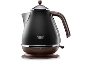 De'Longhi Icona Vintage KBOV2001.BK Vattenkokare, Svart, Brun, 1,7 L