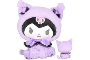 FISAPBXC K-uromi Plush Toy Cartoon Plush Kawaii Anime Theme Series Stuffed Animal Dolls Cute Soft For Girl Bedside Decoration Best Gift For Kids Birthday Party And Fans 25 Cm, Cat Kuromi