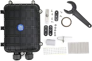 JENNGAOO IP68 Waterproof 24 Core Fiber Optic Splice Enclosure, Outdoor/Indoor External Junction Box with 4-Layer Cable Organizer for Underground Overhead & Conduit Installations