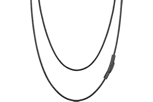 PROSTEEL Mens Leather Necklace Cord - 2mm/3mm Width Braided Waxed Waterproof Rope Chain for Pendant with Black Stainless Steel Black Clasp, 16"-30" Inches Length (with Gift Box)