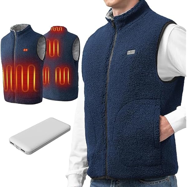 Verwarmd vest voor heren Dames, elektrisch verwarmde jas met 13 verwarmingskussens, verwarmde bodywarmer met oplaadfunctie, winddicht warm verwarmingsdonsjack Winterwarm thermisch lichaamswarmer Verwa