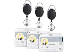 Vicloon wysuwany zestaw kołowrotka z uchwytem na identyfikator, uchwyt na identyfikator i klips na kołowrotek do identyfikatora, etui na klucze i klips do paska