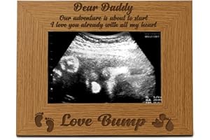 UKGIFTSTOREONLINE New Baby Pregnancy Scan Wooden Photo Frame Daddy Gift (5 x 7 Inch)
