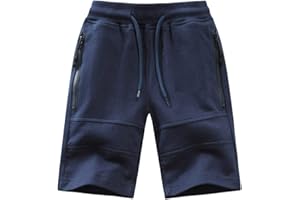 SHENGWAN Pantalones Cortos Deportivos Niño Casuales Shorts de Verano con Bolsillo Cremallera