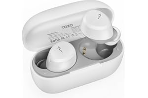 TOZO A1 2024 Neuf Écouteurs Bluetooth sans Fil Ecouteurs Bluetooth 5.3 avec ORIGX Acustique 30H Lecture EQ Ajustement Ultraléger USB Type C IPX5 Blanc