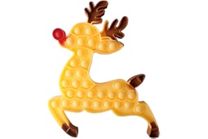 BUYVERSE Juguete Fidget para estallar Burbujas de Silicona, Tipo sensorial, antiestrés, marrón, Modelo Reno Navidad