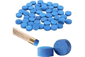MAXQUU Lot de 50 pointes de rechange en cuir de qualité professionnelle pour queues de billard, kit de réparation et installation.