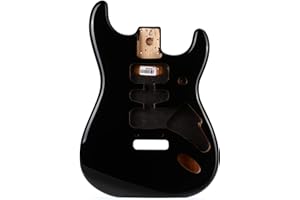 Fender Deluxe Series Stratocaster® HSH 2-Punkt-Brückenhalterung aus Erlenholz, Schwarz