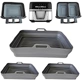 Double Basket Air Fryer Molds 1 x 9L and 2 x 4.5L Folding Mold Compatible with Cecotec 9L Air Fryer Reusable Easy to Clean.
