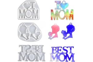 HyzaPhix 2PCS Stampi Silicone Festa Del Papà, Stampo Portachiavi Per Resina Epossidica Miglior Papà, Stampini BEST DAD per Creazione Gioielli Fai Da Te Regalo (Mamma)