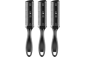 FRCOLOR 3Pcs Maquinilla de Afeitar Cortador de Pelo Peine de Doble Filo Navaja Peine Cortador de Pelo Peine Negro Pelo