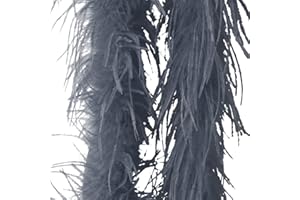 BYNYXI Flauschige Marabu Federboa, 200cm Federboa weiß Straußenfeder Schal Feder Boa Einfarbig Federdichten Feder Schal 20er jahre Charleston Burlesque Federboas Kostüm Zubehör Karneval Mottoparty